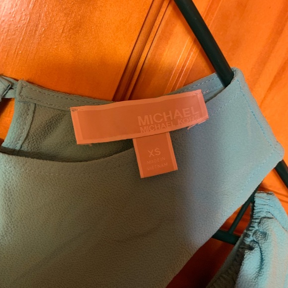 blue open shoulder michael kors blouse - Picture 3 of 3